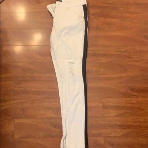 Kayden K White Jeans with a black stripe